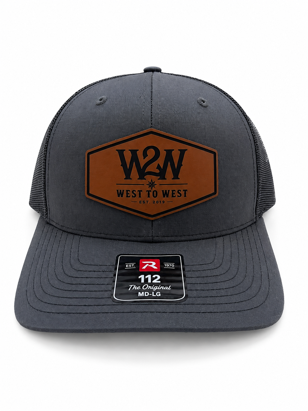 West to West Leather Patch Hat - Charcoal/Black