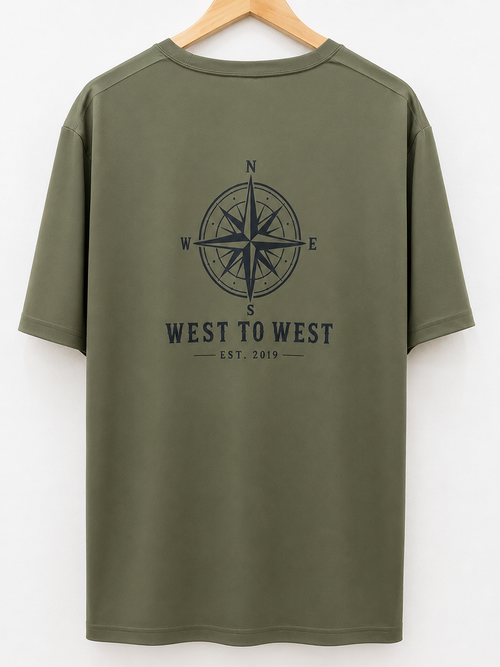 The Compass Performance Tee - Olive Green