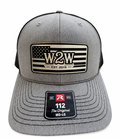 West to West American Flag Trucker Hat – Heather Grey/Black