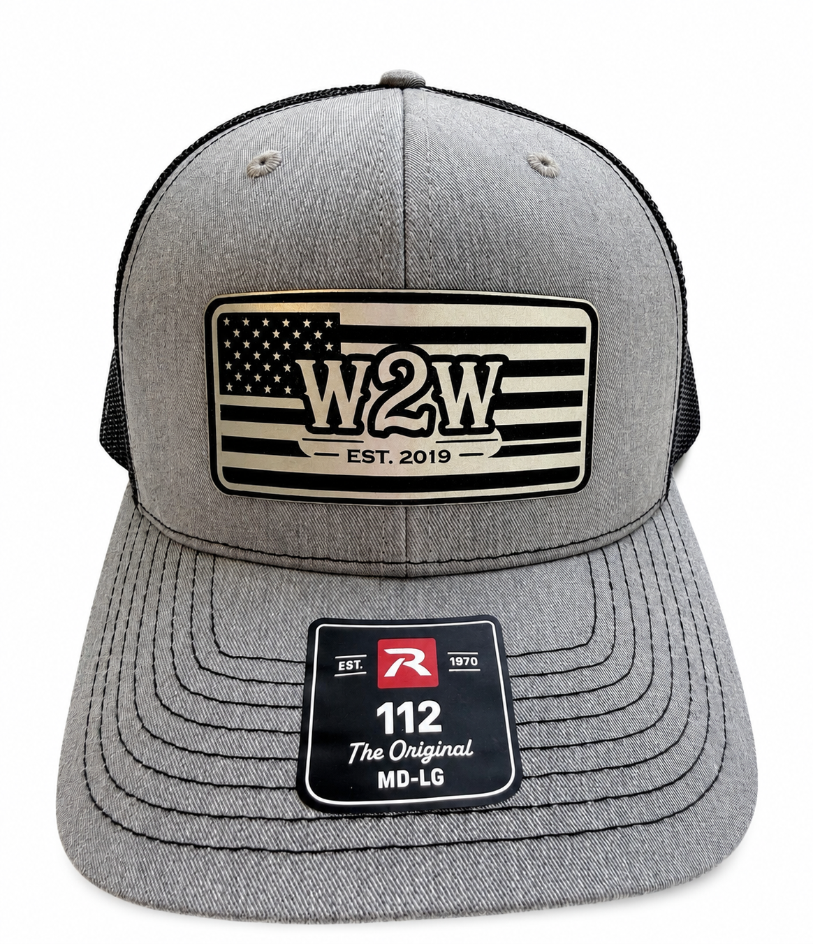 West to West American Flag Trucker Hat – Heather Grey/Black