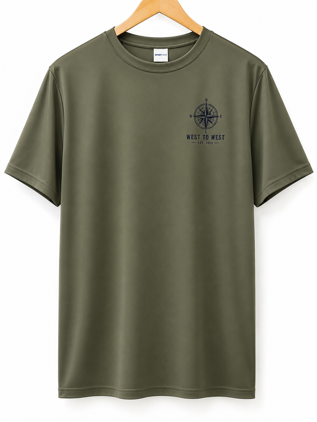 The Compass Performance Tee - Olive Green