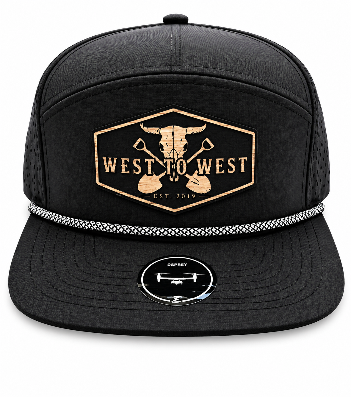 West to West Skull Patch Rope Hat - Black