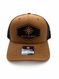 West to West Compass Trucker Hat - Saddle Brown/Black