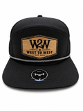 West to West Rope Trucker Hat - Black/Natural Patch