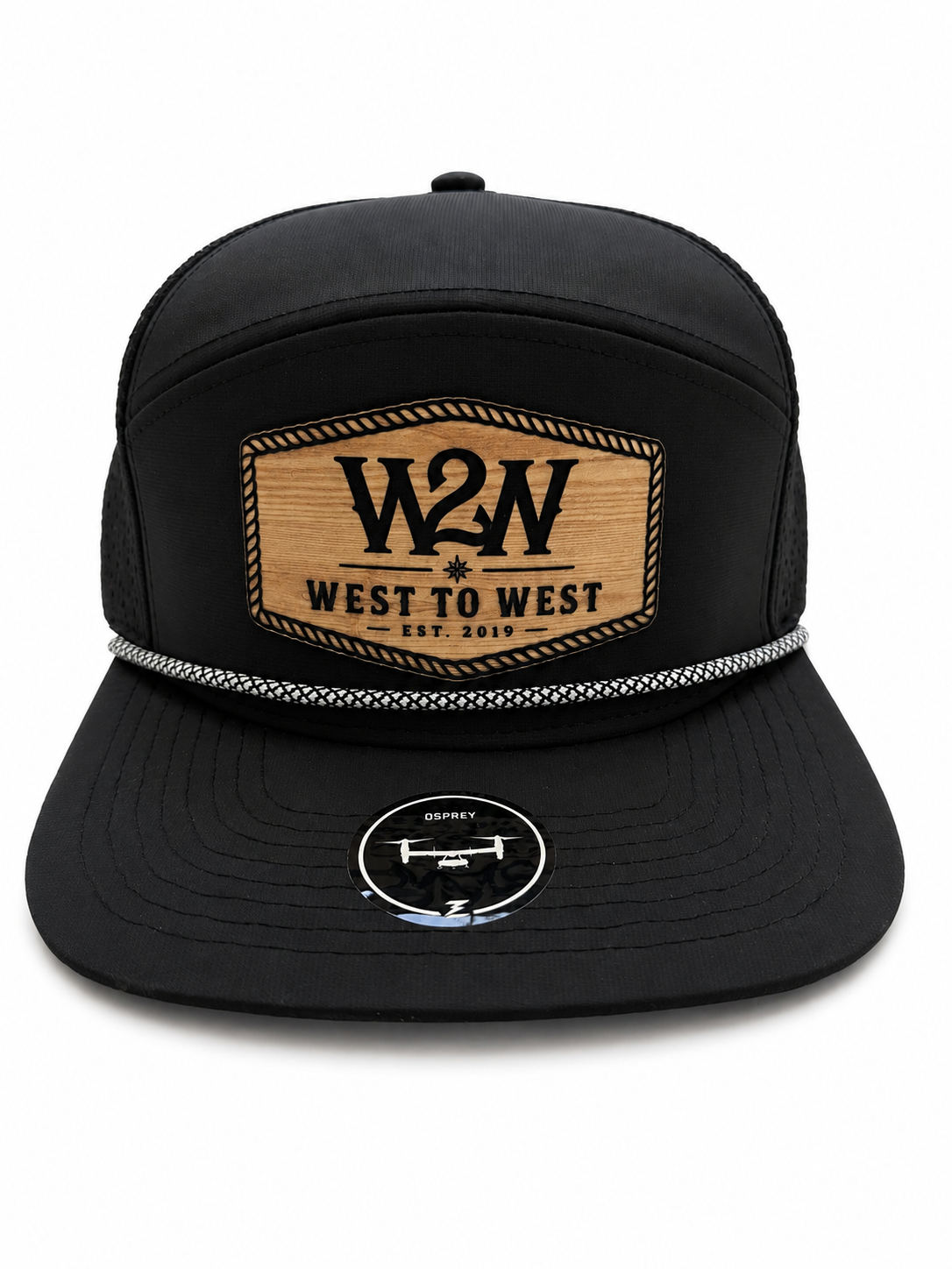 West to West Rope Trucker Hat - Black/Natural Patch