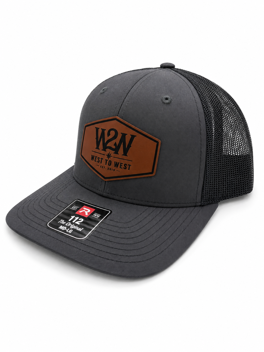 West to West Leather Patch Hat - Charcoal/Black