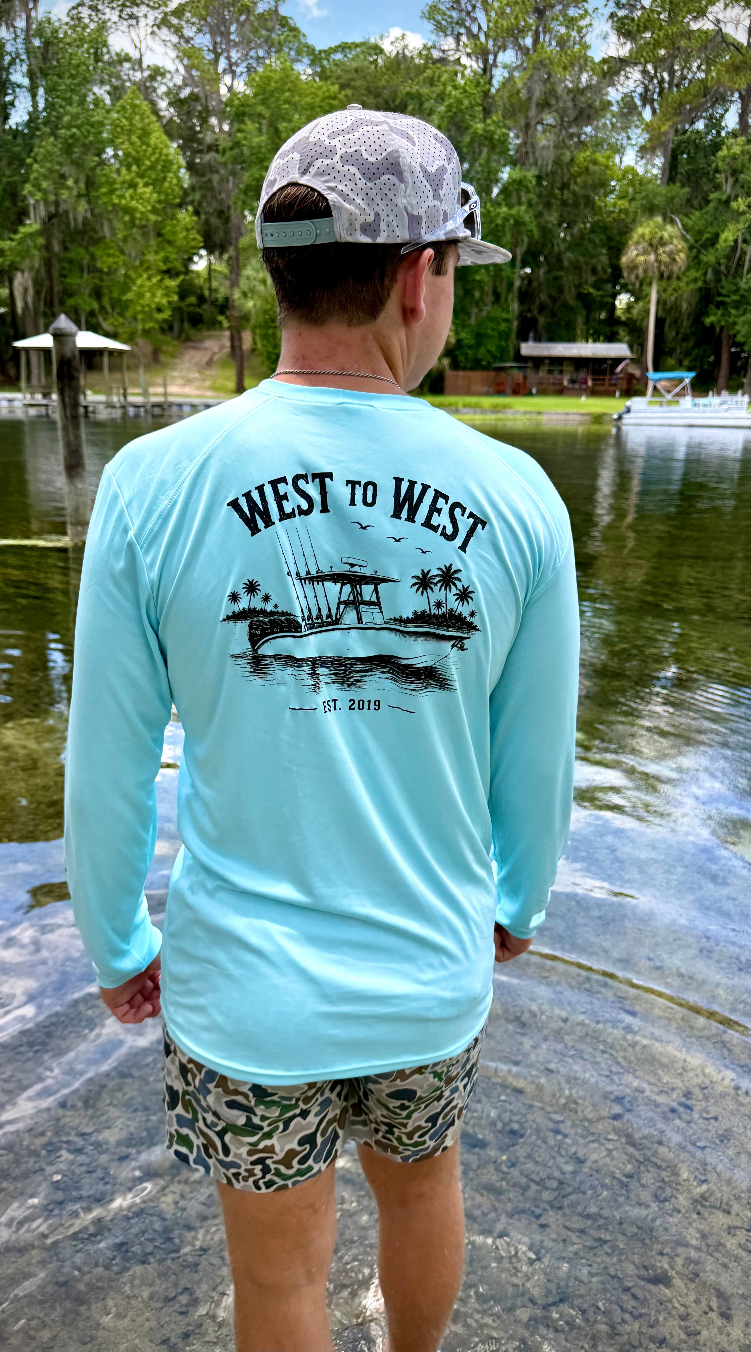 West to West Offshore Series Long Sleeve - Aqua Blue